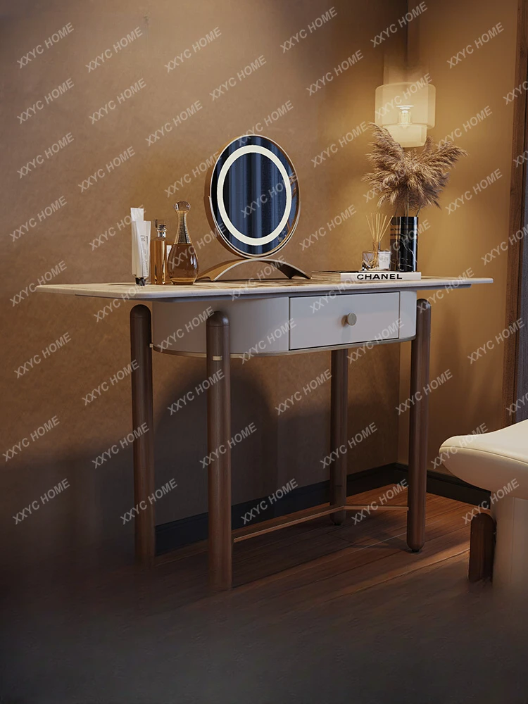 

Italian Style Light Luxury Stone Plate Dressing Table Bedroom Modern Minimalist High Sense Makeup Table