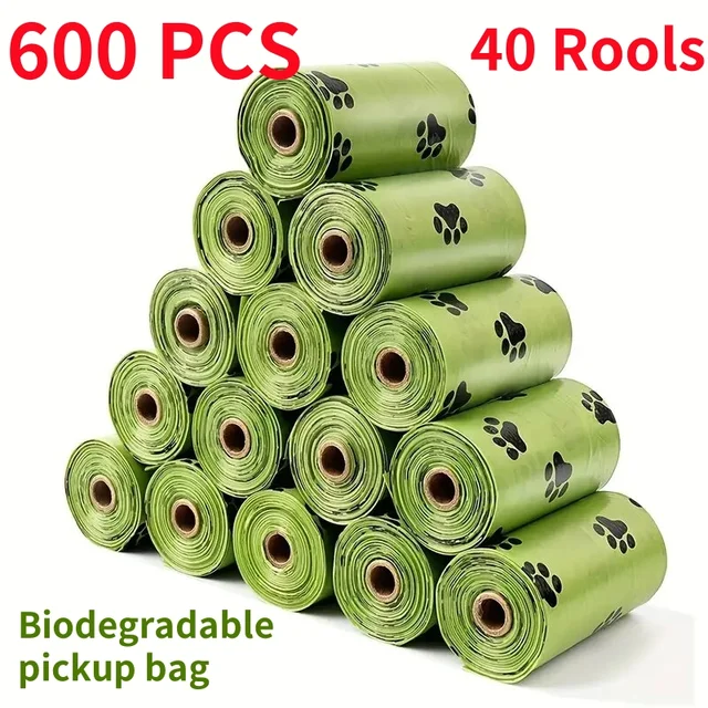 30/600 Pcs Dog Poop Bags for dog Large Cat Waste Bags Doggie Outdoor Home Clean Refill Garbage Bag Pet Supplies 15 Bags/ Roll 1