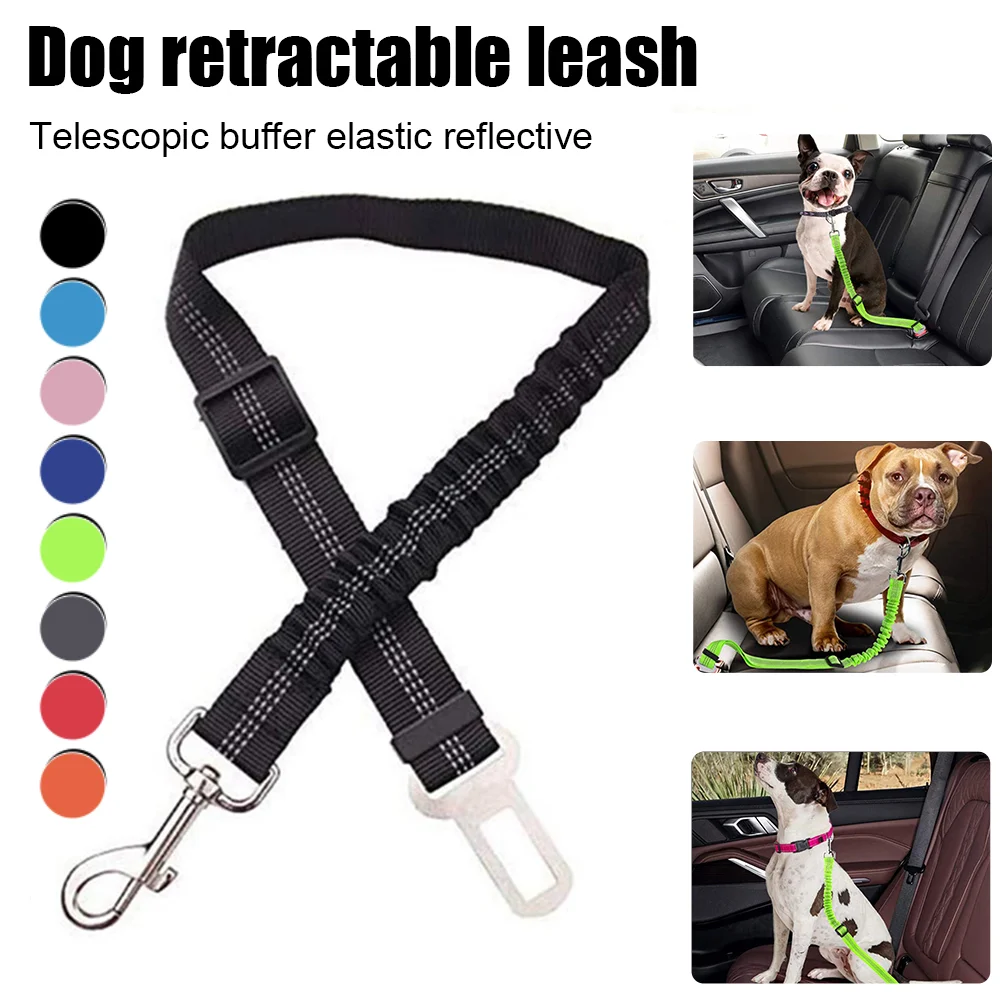 Pet Car Seat Belt Nylon Lead Leash Vehicle Backseat Safety Belt Adjustable Dogs Harness Collar Outdoor Walking Pet Accessories seat belt covers seat belt protection seat belt protector car seat belt accessory seat belts