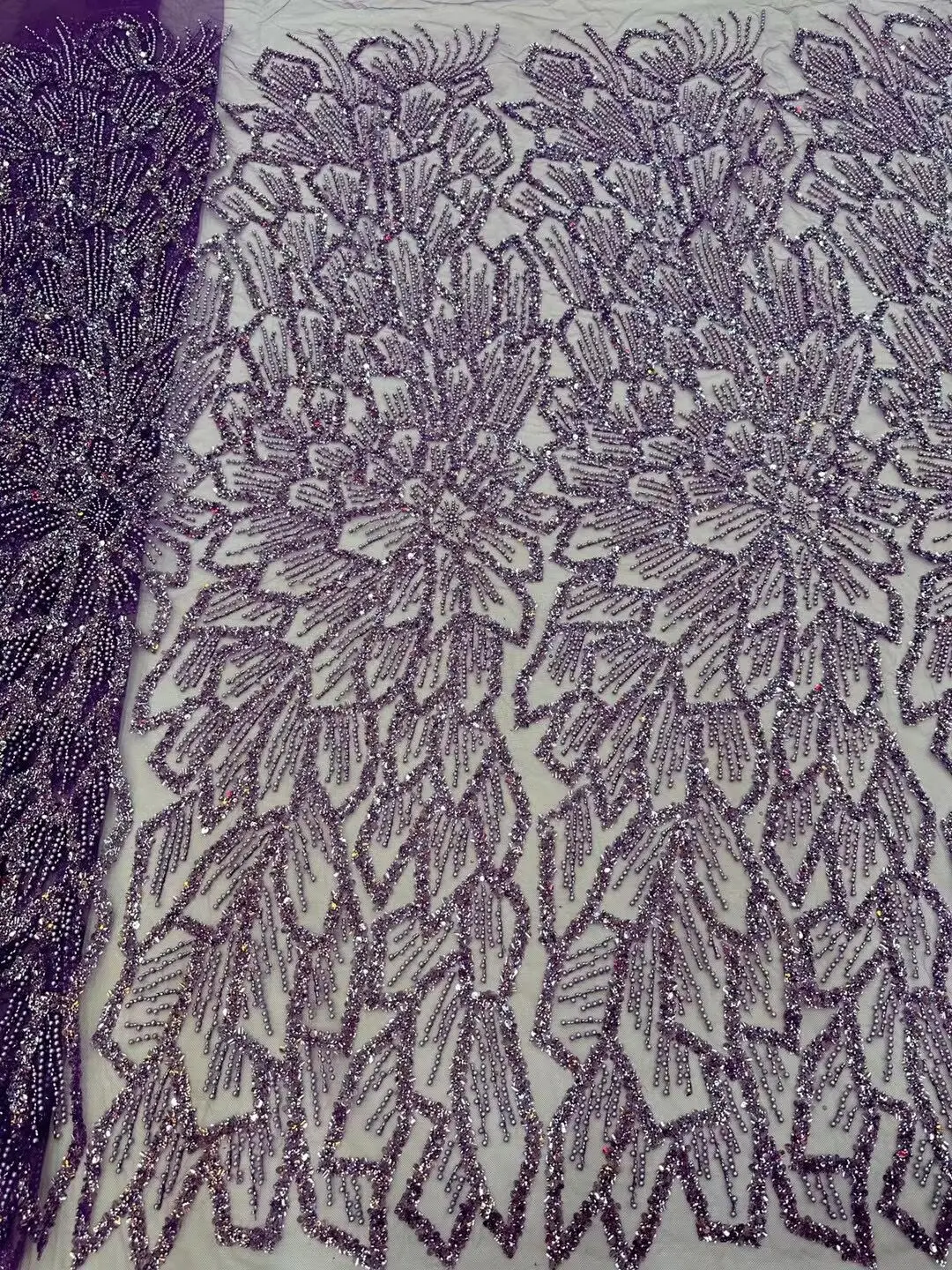 

African Lace Fabric SYJ-1306929 High Quality Lace Embroidery French Mesh with Beads Nigerian Lace Fabrics Material