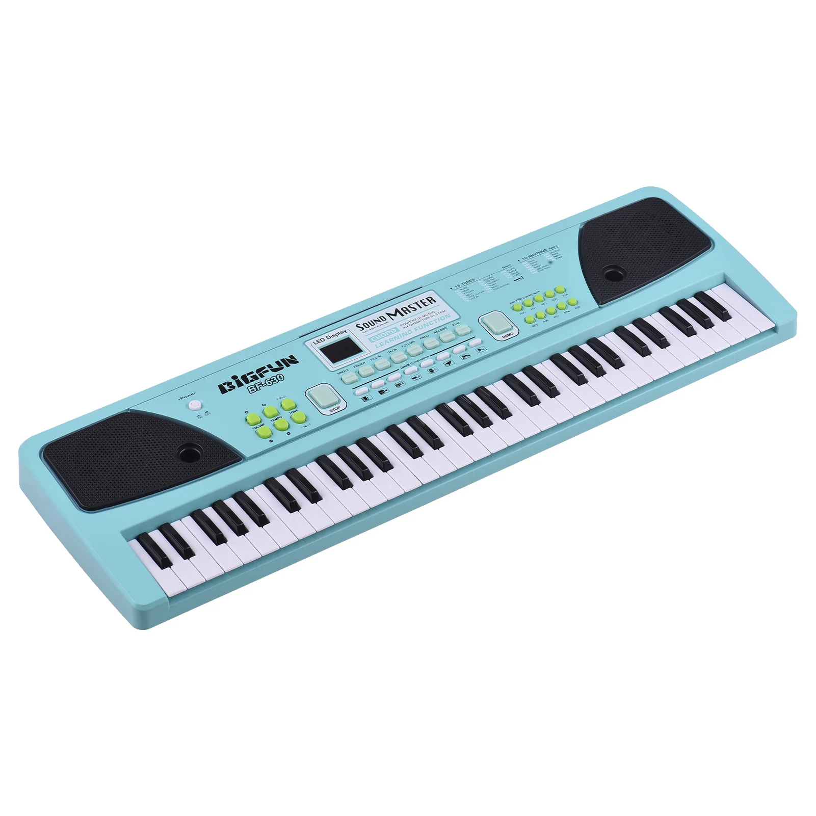 61 Key Keyboards Piano Portable Electronic Keyboard Piano 16 Tones 10 Rhythms 8Percussion 6Demos Dual Speaker Musical Instrument