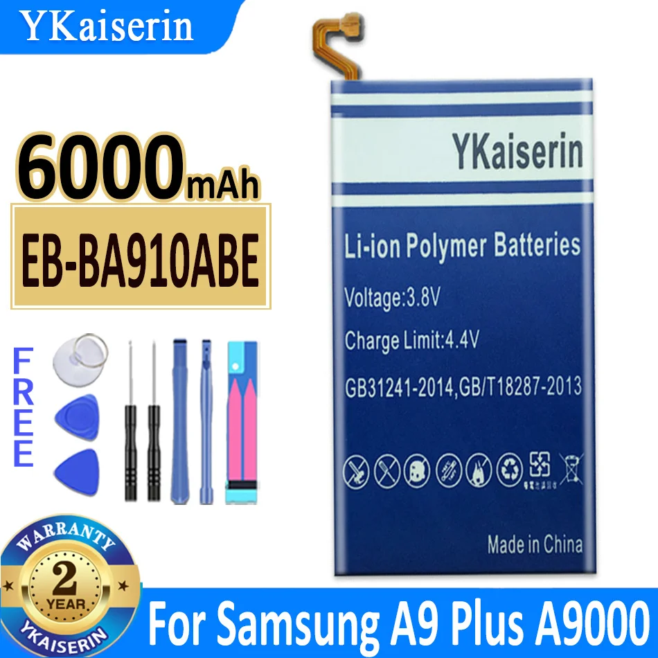 

6000mAh YKaiserin Battery EB-BA910ABE For Samsung Galaxy A9+ A9000 A9 Pro A9Pro 2016 Duos TD-LTE, SM-A9100, SM-A910F/DS Bateria