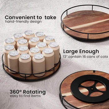 Acacia Wood Lazy Susan 4