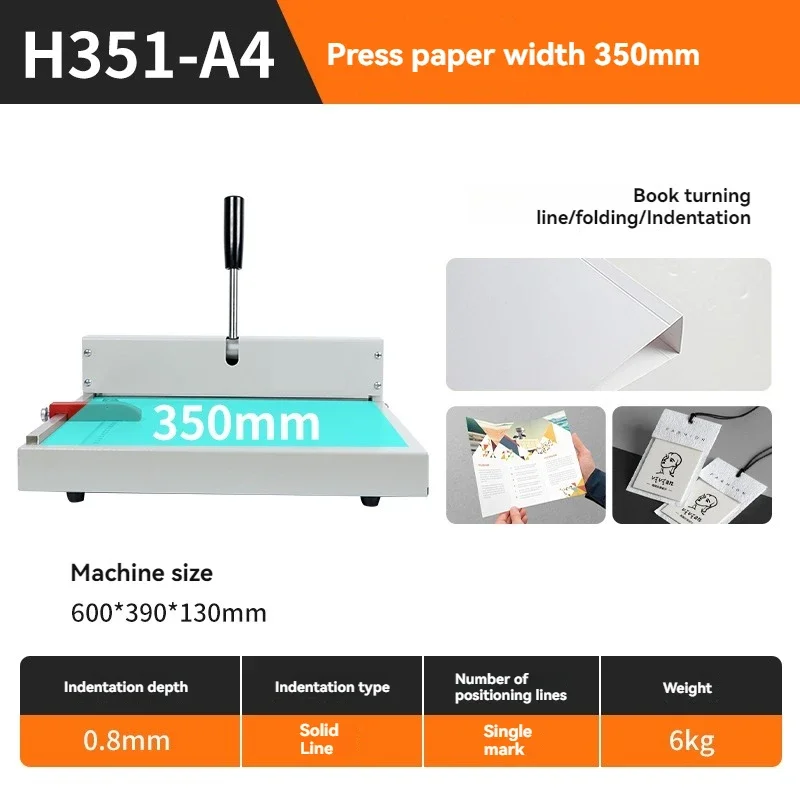 새로운 수동 A4 커버 척추 라인 인사말 카드 압착 기계 접착 커버 압축 라인 접는 기계