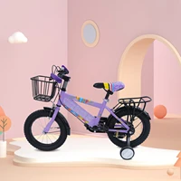 Vélo pour enfants de 14 pouces pour les enfants de 3 à 6 ans avec roues d'apprentissage, panier, siège réglable et pneus antidérapants 2
