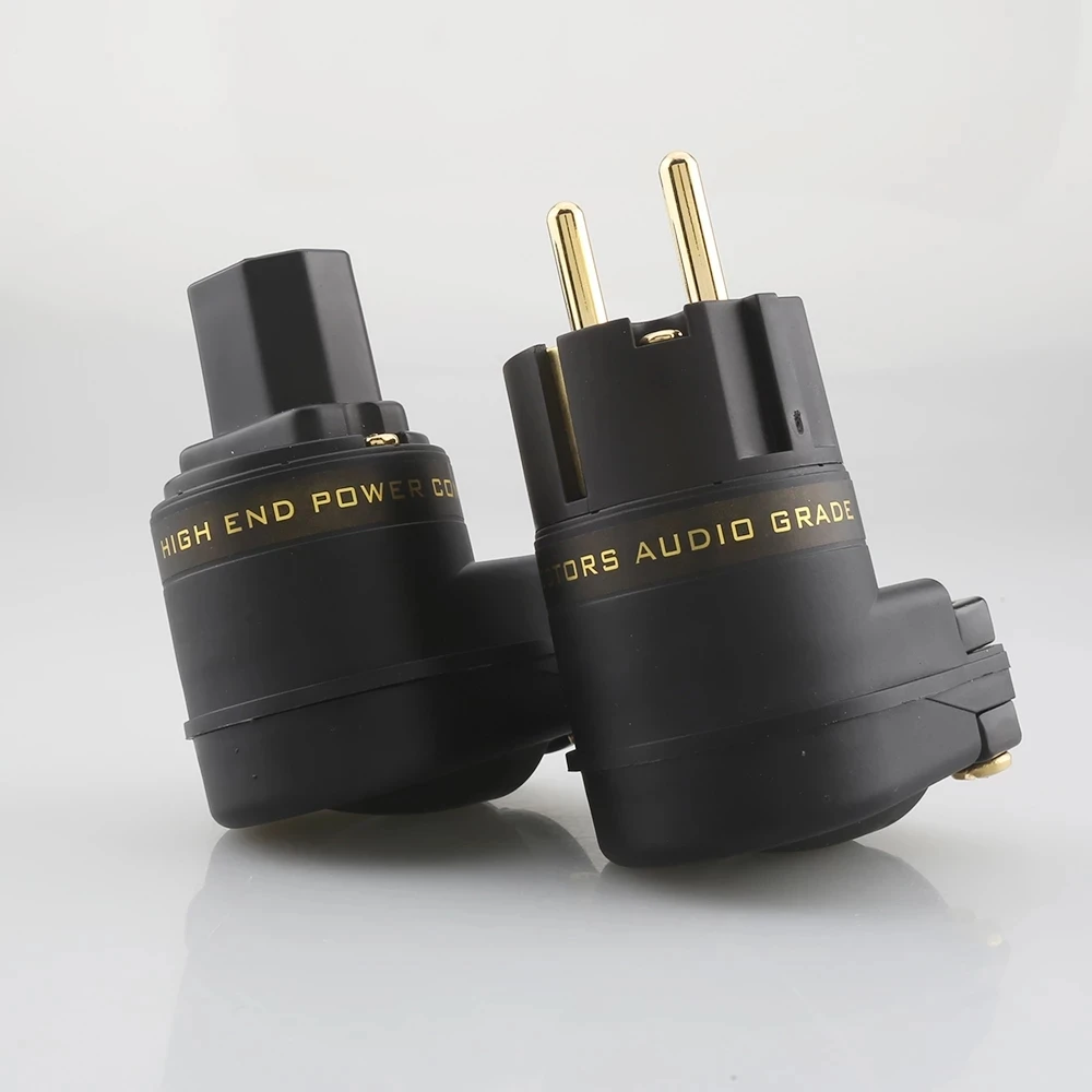 Audiocrast 24k Schuko Mains Ângulo Direito Plugue Macho para Iec C13 Fêmea Tomada de Alta Fidelidade Conector de Alimentação - Image 6