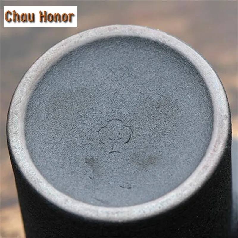 260ml Vintage Balck Coarse Ceramic Teapot Japanese Style Side Wood Handled Teapot Kung Fu Tea Master Cups Teaware Gift Packaging