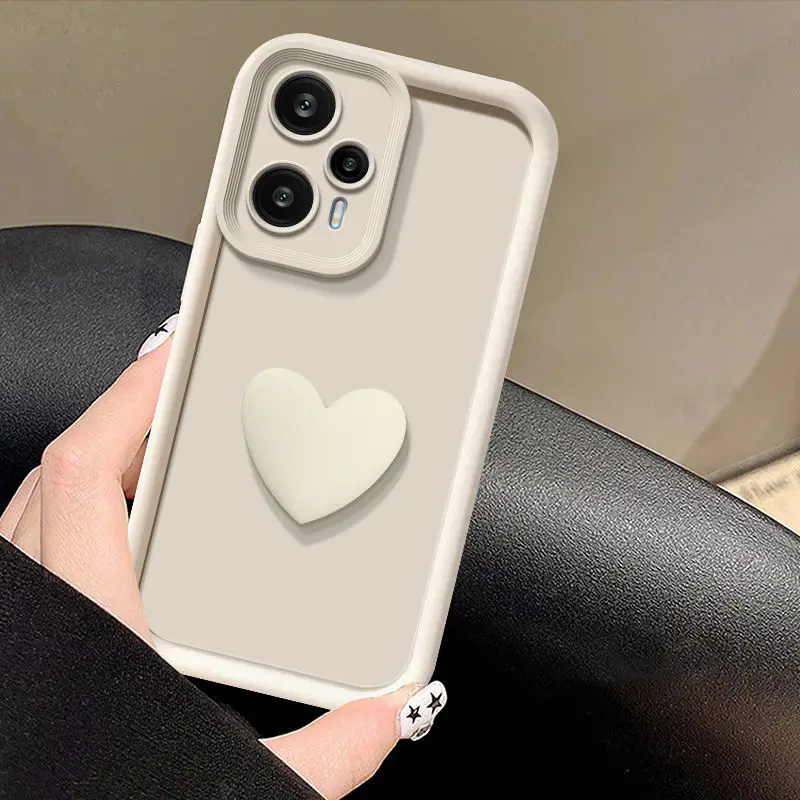 Adorable 3D Love Heart Soft Silicone Case - Women’s Back Cover