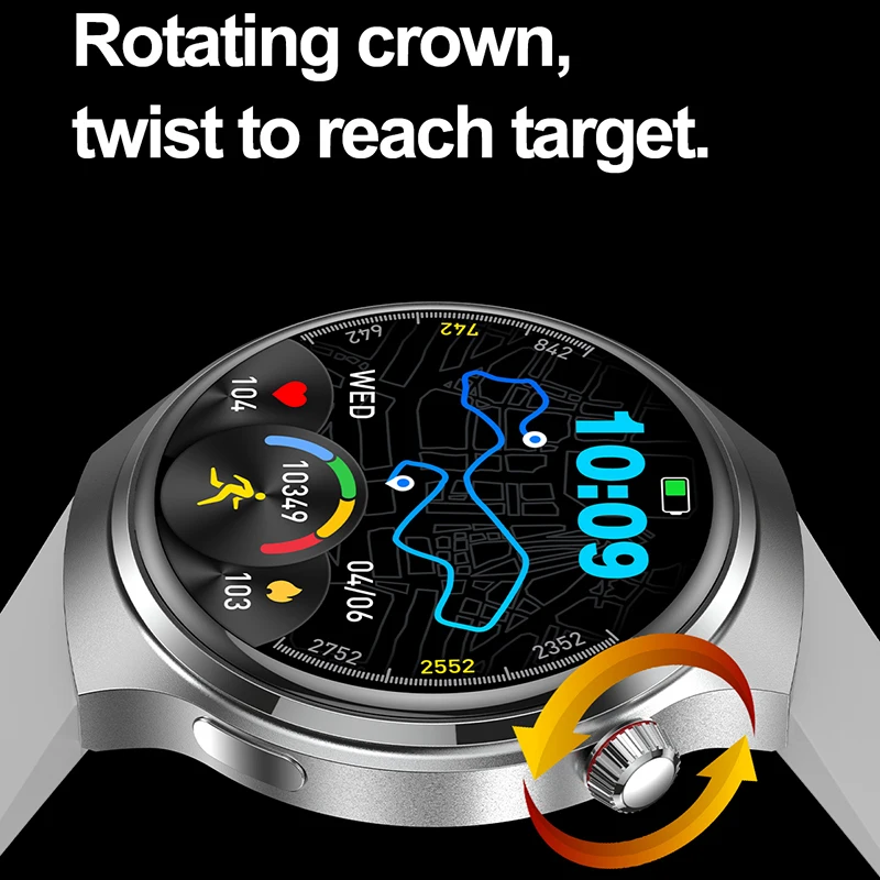 2026 NEW Outdoor Sports Smartwatch Men 1.53inch 360*360 HD Bluetooth Call GPS Track Weather Waterproof Smart Watch For GT Series