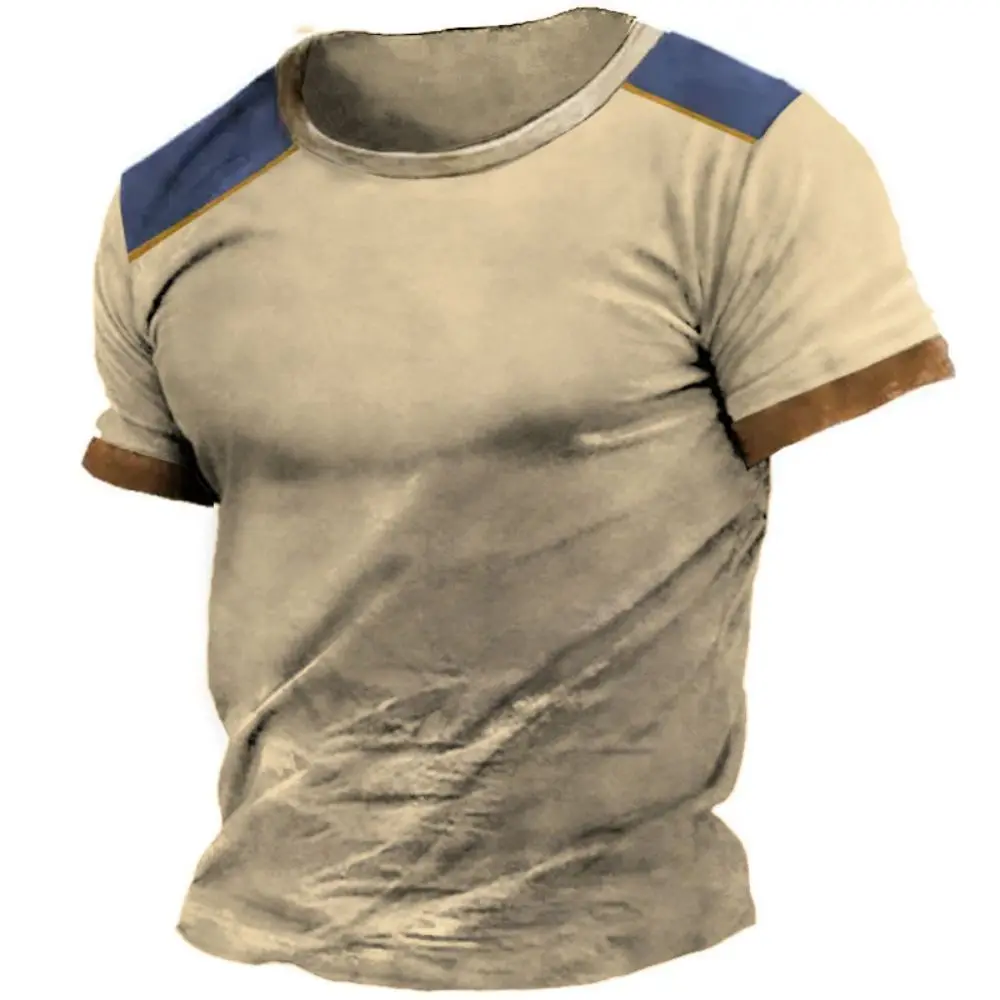 

Men's Stripe T-shirt Vintage 3D Printed Short Sleeve Fashion Street Casual Loose T Shirts Oversized Men Clothing Tops & Tees