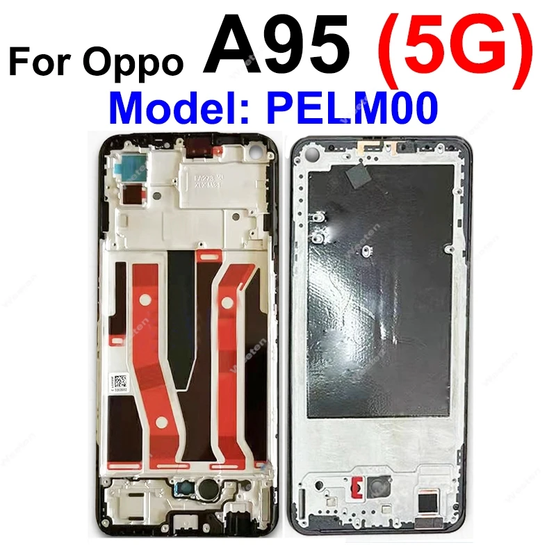OPPO 용 LCD 전면 프레임, 전면 LCD 스크린 하우징, 거치대 커버 케이스 부품, A91, A92, A92s, A93, A93s, A94, A95, A96, A97, A98, 4G, 5G