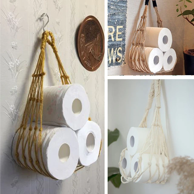 Hanging Paper Towel Holder Wall Mounted Macrame Paper Towel 