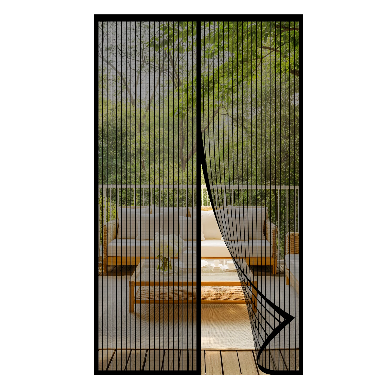 Magnetische Bildschirm Tür Anti Moskito Mesh Vorhang Net Hält Bug Out Hände Frei Partition Stumm Gestreiften Schlafzimmer Tür Belüftung – Detail 16