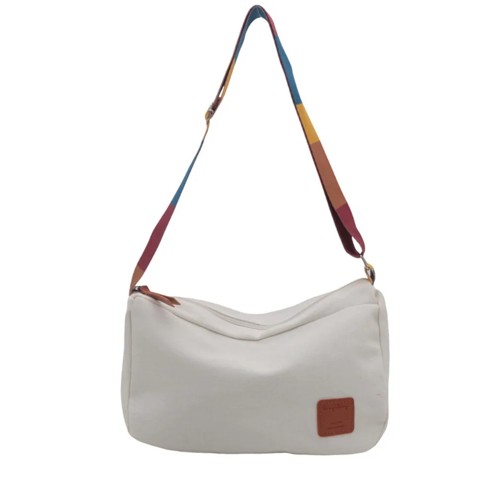 Fashion Canvas Crossbody Bags Solid Color Vintage Messenger Bag Colored Shoulder Strap Shoulder Bag Outdoor Sports 9