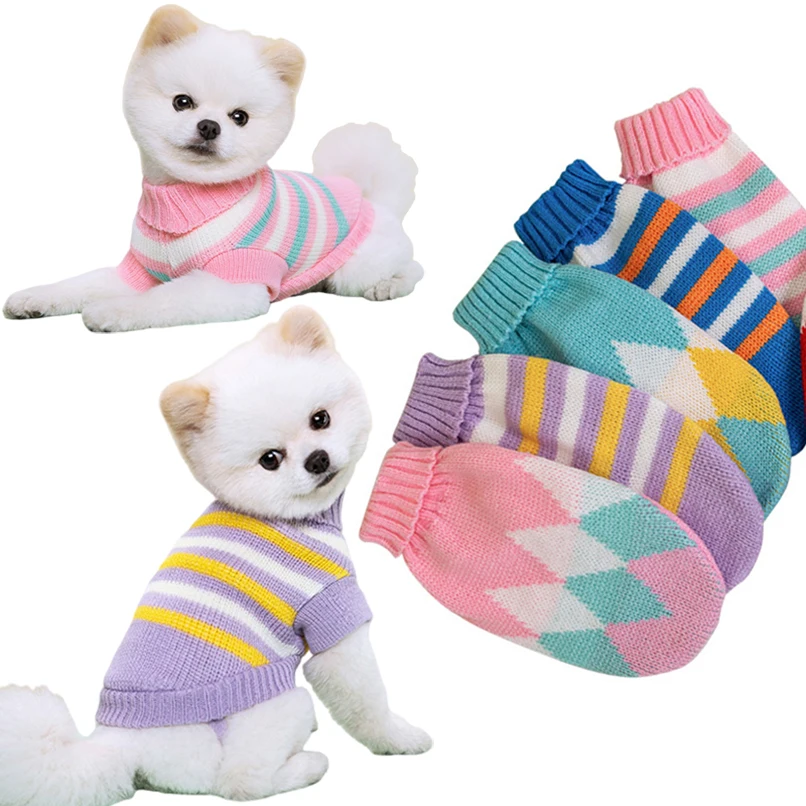 Dog Clothes Puppy Knitting Sweater Pullover Coat Jacket for Small Medium Dogs Chihuahua Yorkies French Bulldog