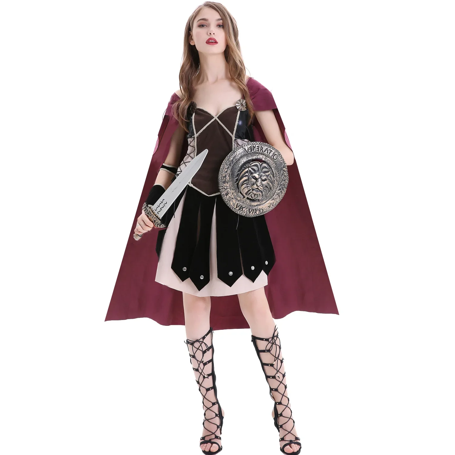 

Halloween Medieval Roman Spartan Female Cosplay Warrior Greek Costume Performance Wear For Woman