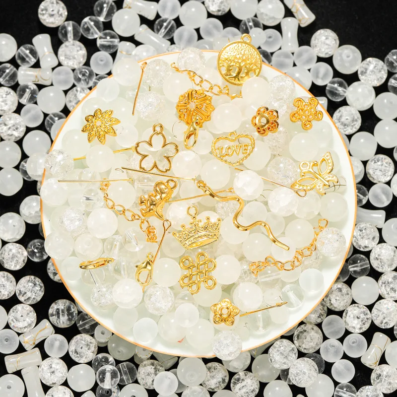 50 g 8–10 mm Glasperlen in verschiedenen Größen mit Charms, verschiedene Kawaii-Ästhetikperlen für Frauen, Basteln, DIY-Halskette, Armband, Schmuckherstellung – Detail 6