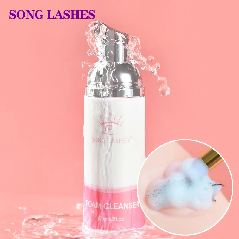 Song Lashes 60ml Eyelash Extension Gentle Foam Cleanser Professional High Quality Lash Foam Shampoo Makeup Tools