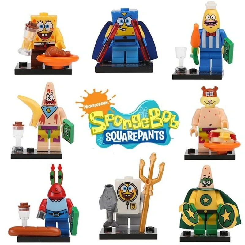 SpongeBob Patrick Star Blöcke Cartoon Anime Zusammengebautes Modell Kleine Bausteine Kinder Nette Jungen Mädchen Pädagogische Geschenke