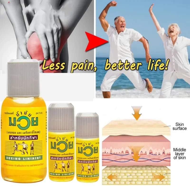 

Thailand MUAY Tiger Balm Relieve Muscle Pain Oil Relax The Body Muscle Fatigue Relieve Pain Inflammation Back Massage Health