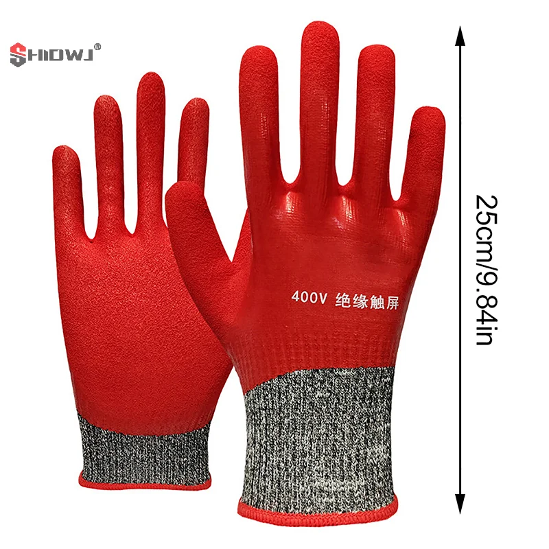 1Pair Electrician Insulating Gloves Withstanding Voltage 400V Rubber Touch Screen Insulation Glove Industrial Tool