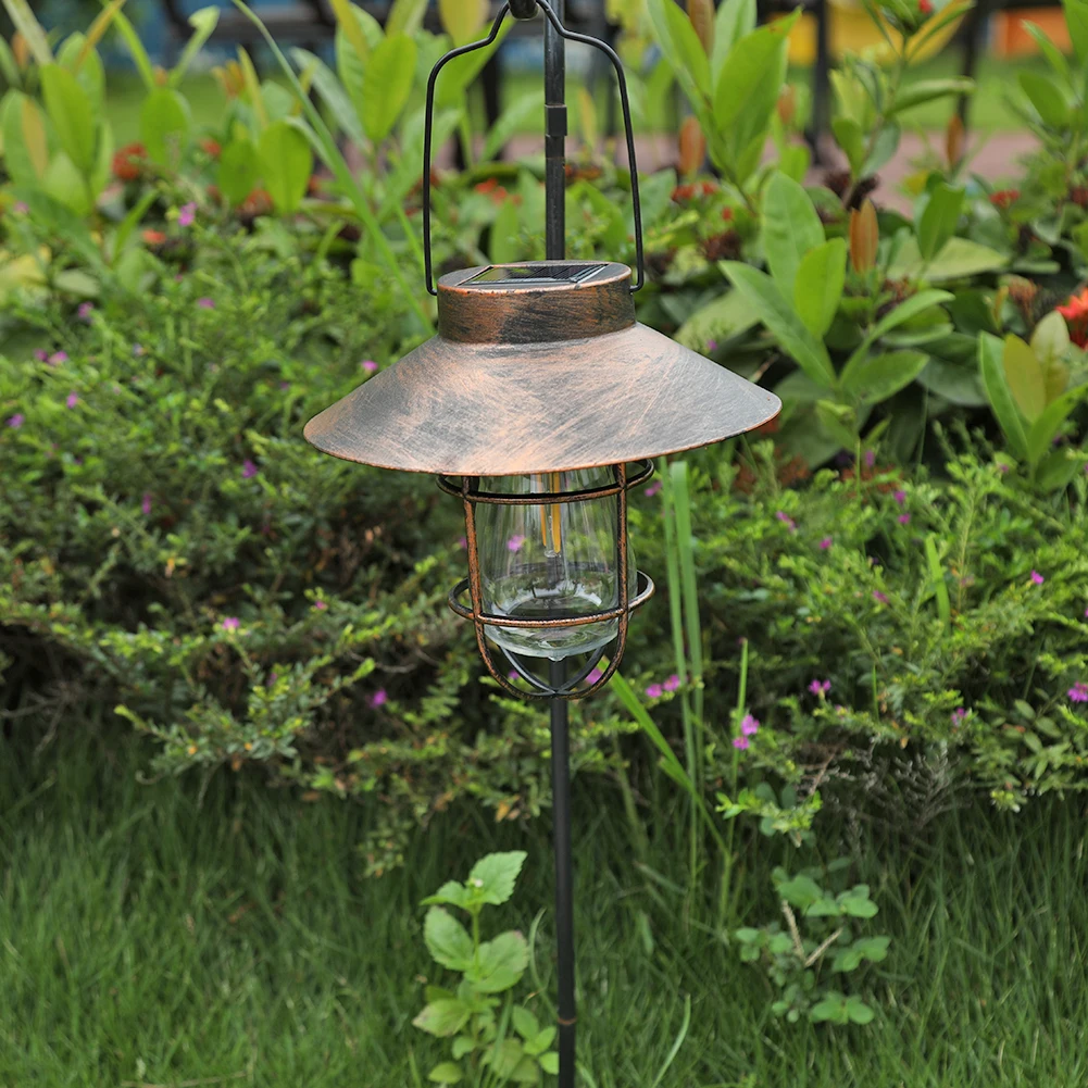 Solar Retro Camping Lantern Waterproof Vintage Night Lighting Portable Outdoor Hanging Tent LED Chandelier Light for Garden 4
