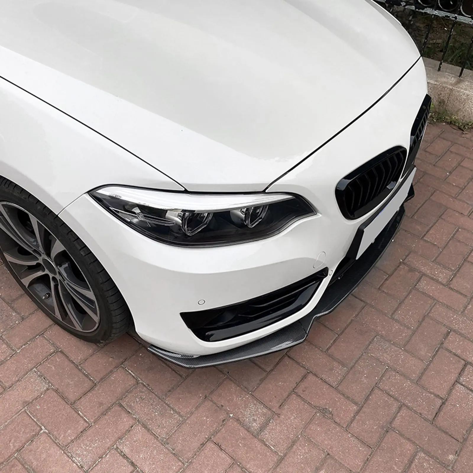 3×CB 2014-19 BMW 2 시리즈 F22 220i 225i 228i 카본 파이버 룩 프론트 범퍼 스플리터 립