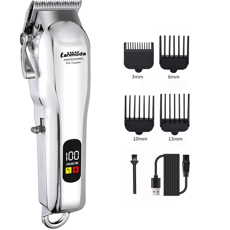 Electric Dog Grooming Clipper – Professional Cordless Pet Hair Trimmer, Low Noise Shaver 6