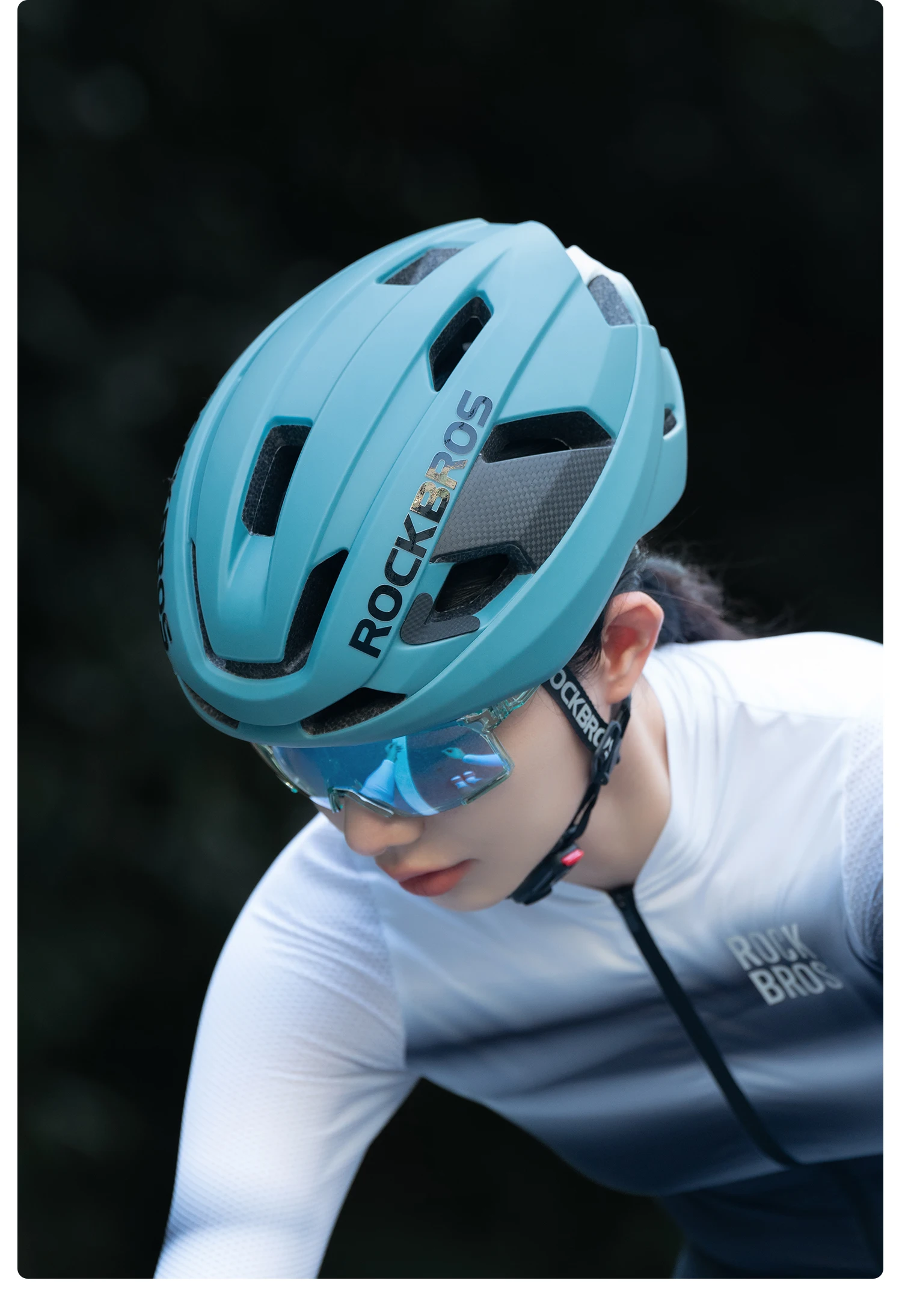 ROCKBROS Fahrradhelm aus Kohlefaser-Verbund, sicherer Fahrradhelm für Herren und Damen, integral geformter, schäumender Fahrradhelm mit hoher Dichte – Detail 21