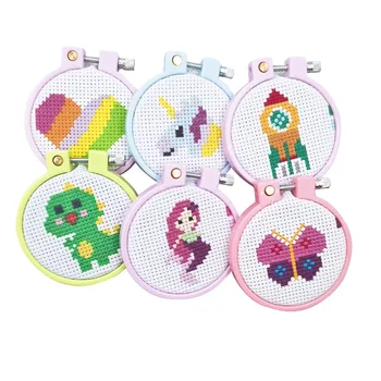 Kits de point de croix pour débutants, Kit de broderie, point de croix pour enfants, points de broderie, pratique du point d'aiguille pour les débutants 1