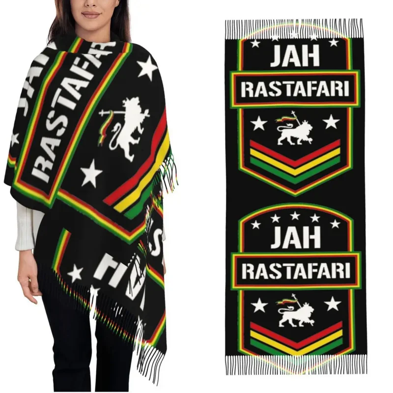 

Jah Rastafari Lion Of Judah Women Warm Winter Pashmina Wrap Rasta Babylon Irie Long Shawl Scarf For Ladies