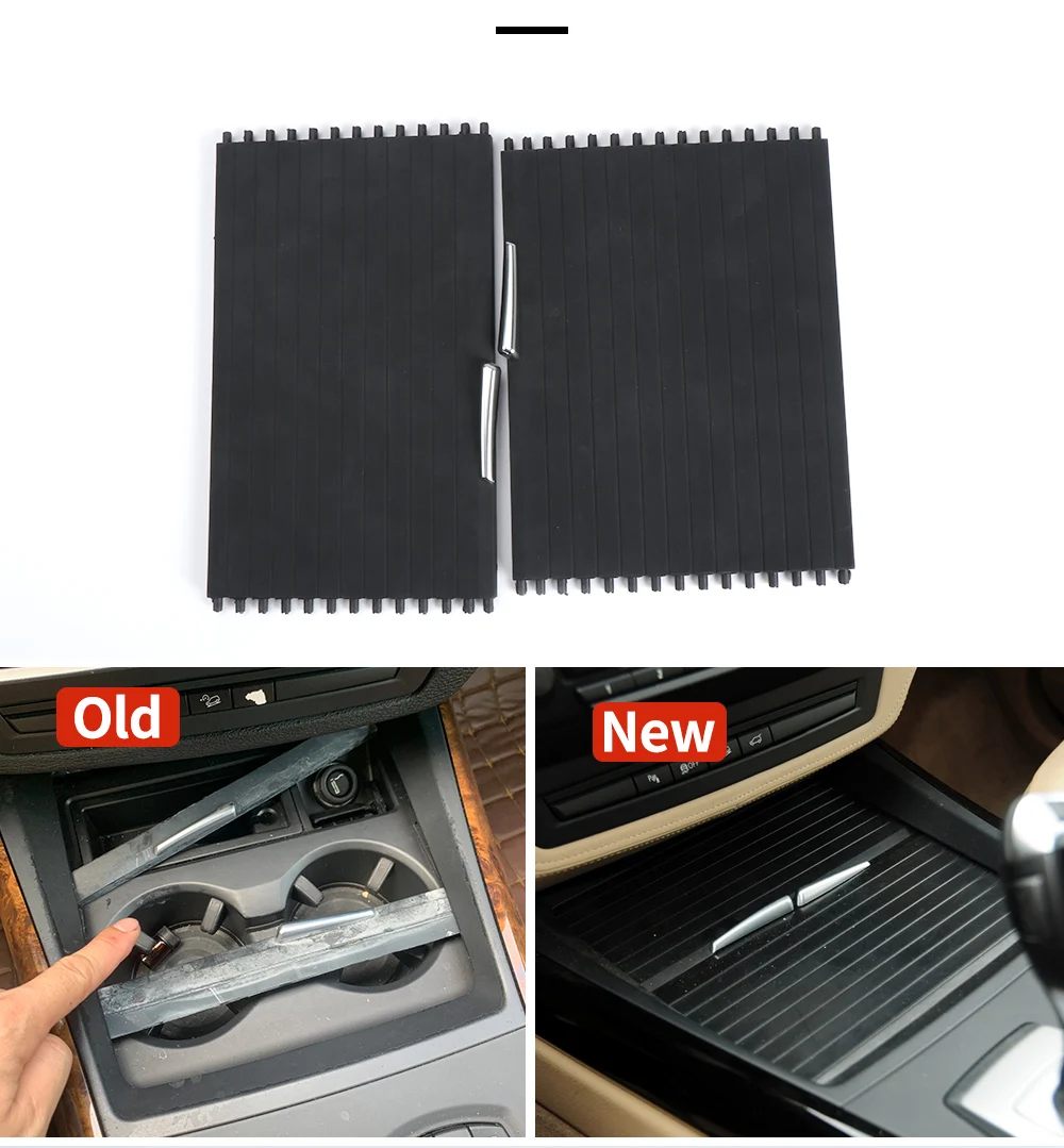 Auto Center Konsole Tasse Halter Abdeckung Rutsche Rollos Lagerung Box Zipper Schiebe Abdeckung Für BMW X5 E70 X6 E71 E72 2007-2014 – Detail 5