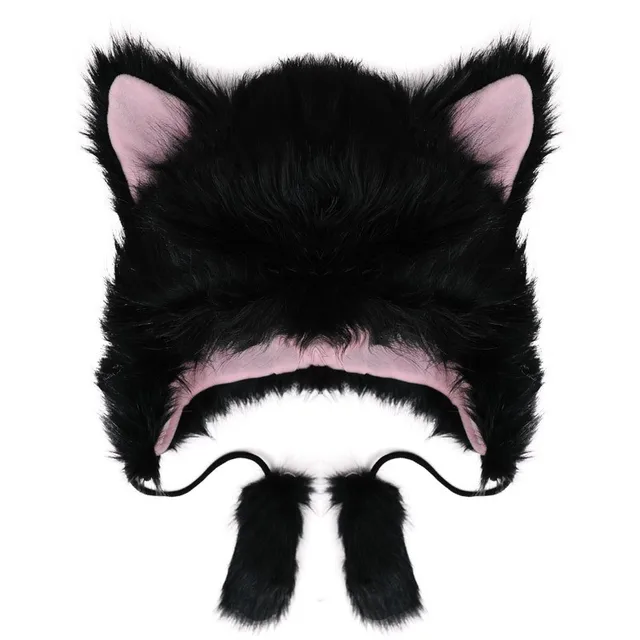 Beanie Caps with Cat Ears and Pom Poms 5
