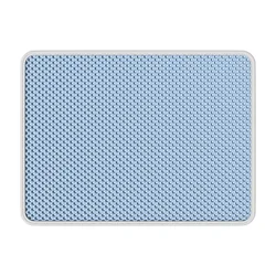 Premium Double Layer Waterproof Cat Litter Mat - Easy-to-Clean, Non-Slip, Urine-Proof Toilet and Scratch Pad - 30cmX45cm (Blue)