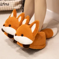Cute Red Panda Fox Shoes Women Men Winter Slippers Warm Plush Soft Sole Girls Indoor Home Floor Slipper Women Cartoon Footwear - Image 6