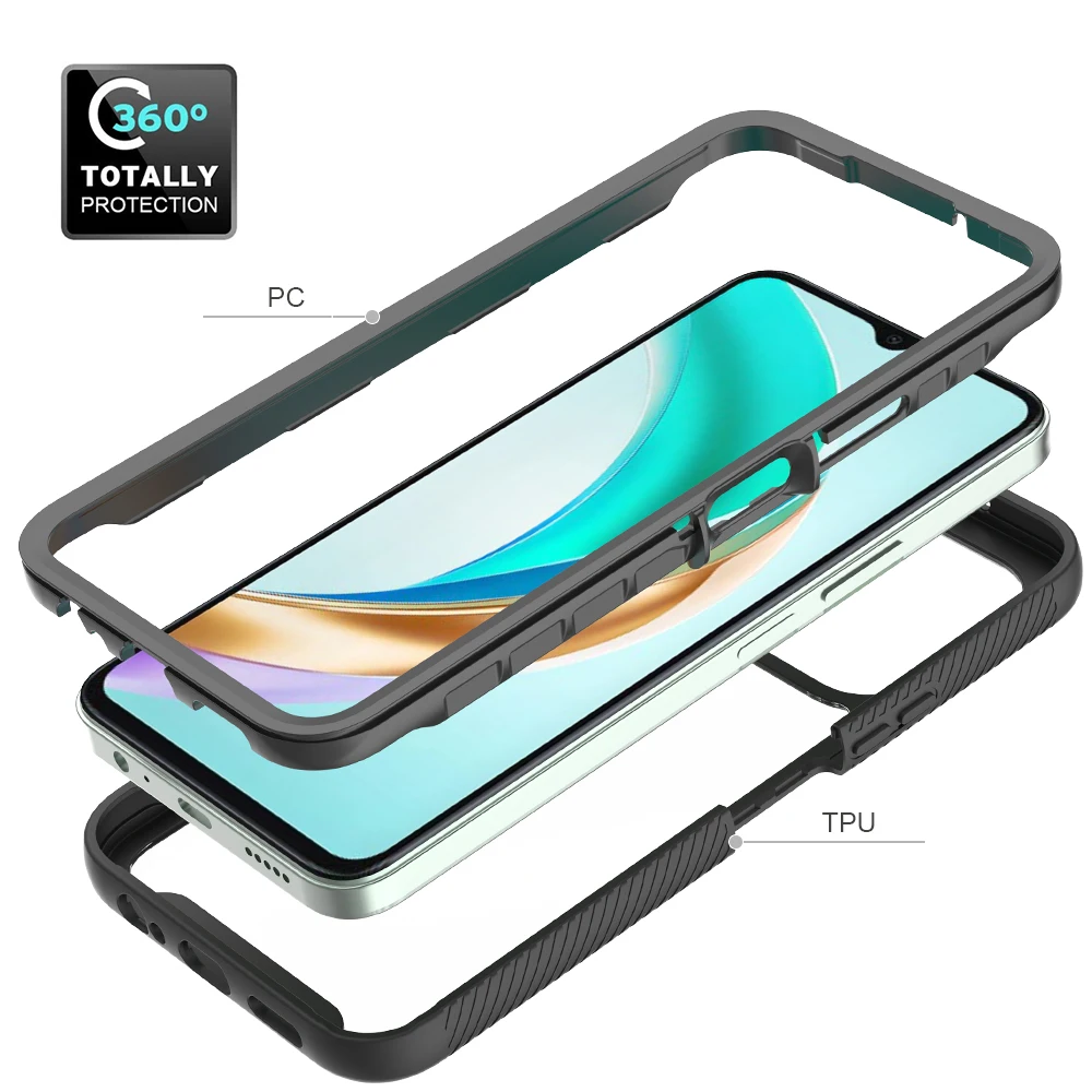Luxury 3-in-1 Clear Hybrid Armor Shockproof Case with Heavy Duty Protection