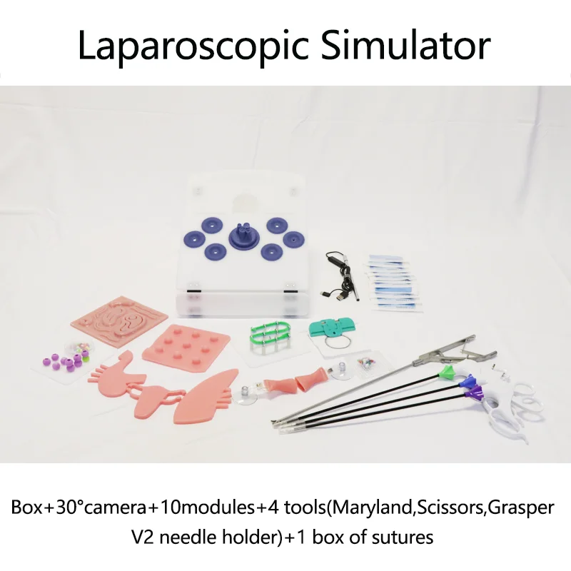 

2024 New Single Port Laparoscopy Trainer Set with 0/30 Degree HD Endoscope Camera Laparoscopic Training Simulator Box