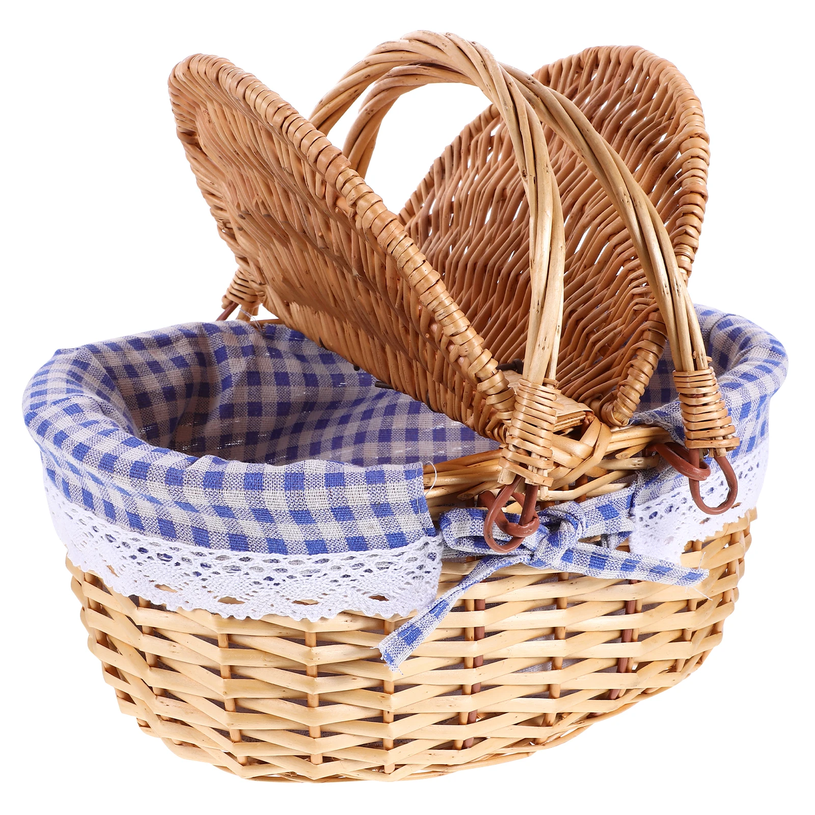Woven Rattan Storage Basket with H Baskets for Home Decor