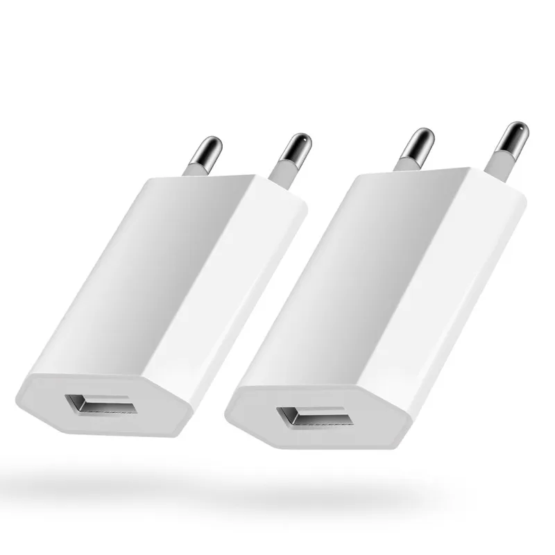 5Pcs/lot USB Charging EU Wall Charger for Apple iPhone 7 8 6 6S Plus X XR XS 11 12 13 Pro Max 5 5S SE 2020 USB Plug Adapter — view 2