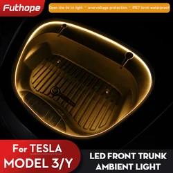 Futhope Front Trunk Light for 2021-2023 Tesla Model 3 Y Bright LED Silicone Light Yellow White Proposal Decoration