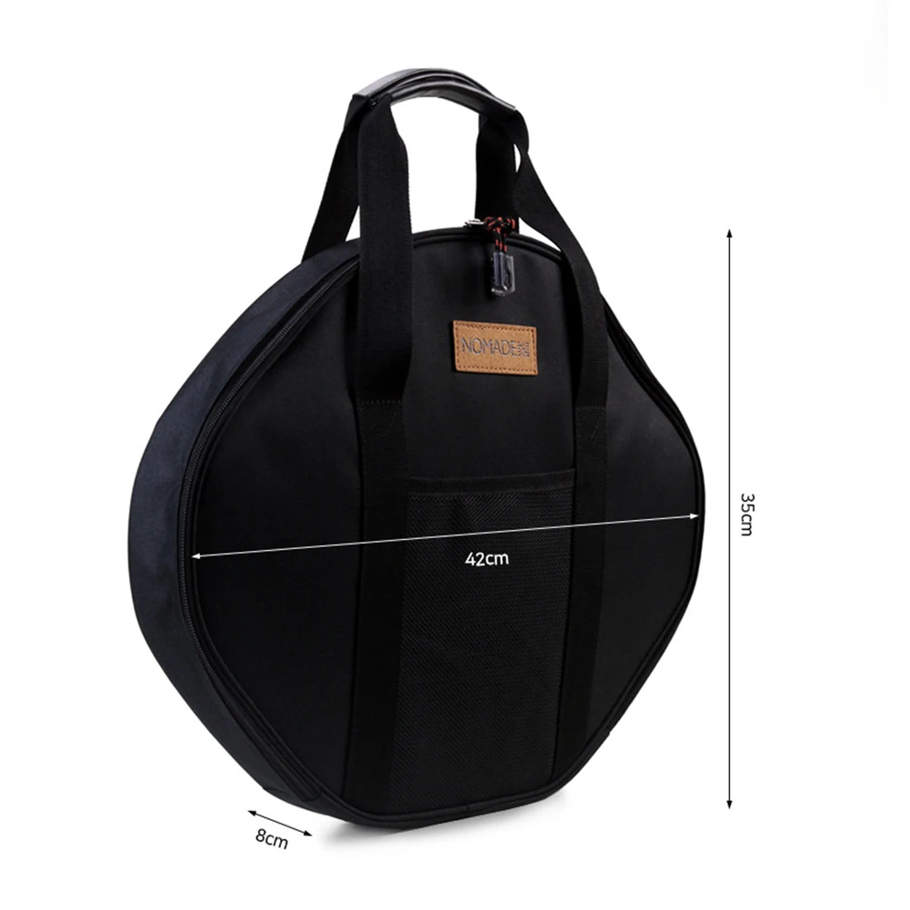 Frying Pan Bag Case 600D Oxford Grill Plate Carry Bag Wear-resistant Side Pocket Outdoor BBQ Tool Beach Picnic BBQ Accessories camping storage bag camping cookware bag