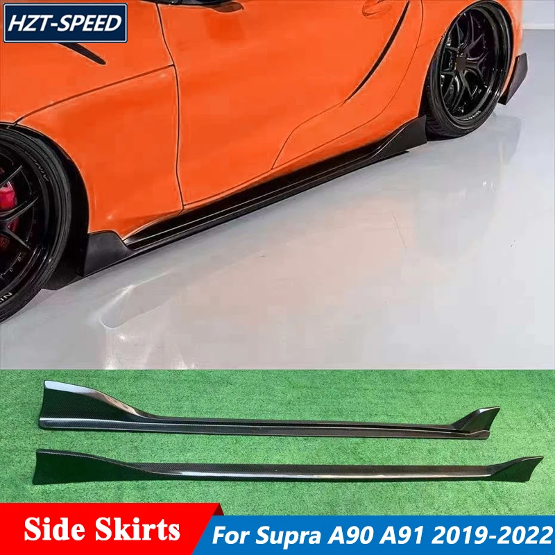 AStyleRealCarbonFiberMaterialSideSkirtsExtensionsLipFor