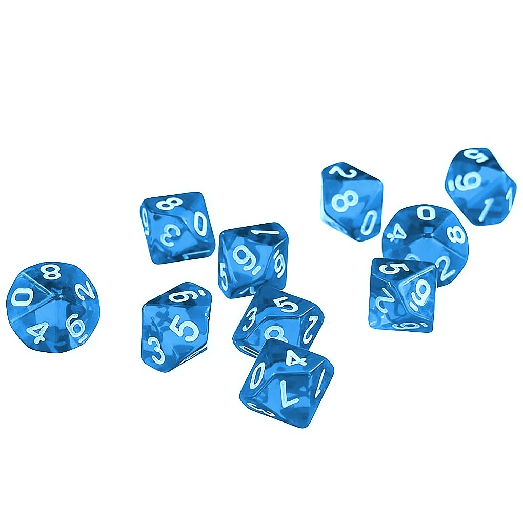 

10pcs 0 to 9 Faces Cubes TRPG Board Game Multi-sided Acrylic Rolling Cubes boardgame Accessories