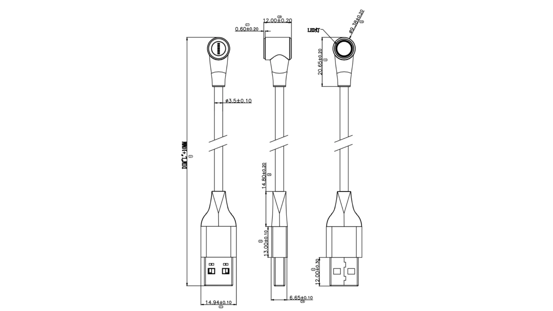 Official Magnetic Type-C Cable with Connector - 1m