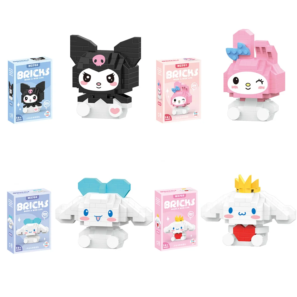 

Sanrio строительный блок аниме Hello Kitty Kuromi мини сборная игрушка модель Cinnamoroll Детский пазл строительный блок детская игрушка подарок