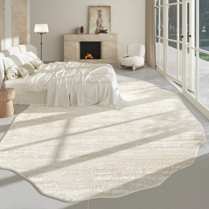 Light Luxury Living Room Decoration Carpet Irregular Shape Rugs for Bedroom Fluffy Soft Marble Plush Rug Thick Anti-slip Floor 4