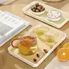 Japanese Decorative Rectangular Tray Plastic Imitation Wood Grain Serving Tray Tea Cup Saucer Fruit Snack Storage Plate Trays 1