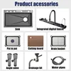 Black Gray Kitchen Sink Multi-Function Smart Kitchen Sink Digital Display Embossed Stainless Steel Raindance Waterfall Sink 5