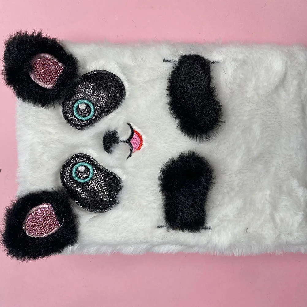 

Cartoon Notebook Plush Scrapbook Adorable Notebook Writing Pad Students Writing Journal Notebook Diary Notepad Supplies (Panda)