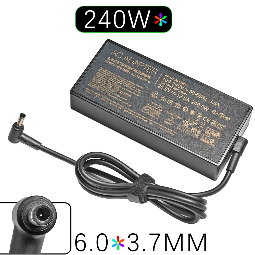 

New 20V 12A 240W AC Adapter Laptop Charger For ASUS ROG 15 GX550LXS RTX2080 Power Supply ADP-240EB B 6.0 X 3.7mm